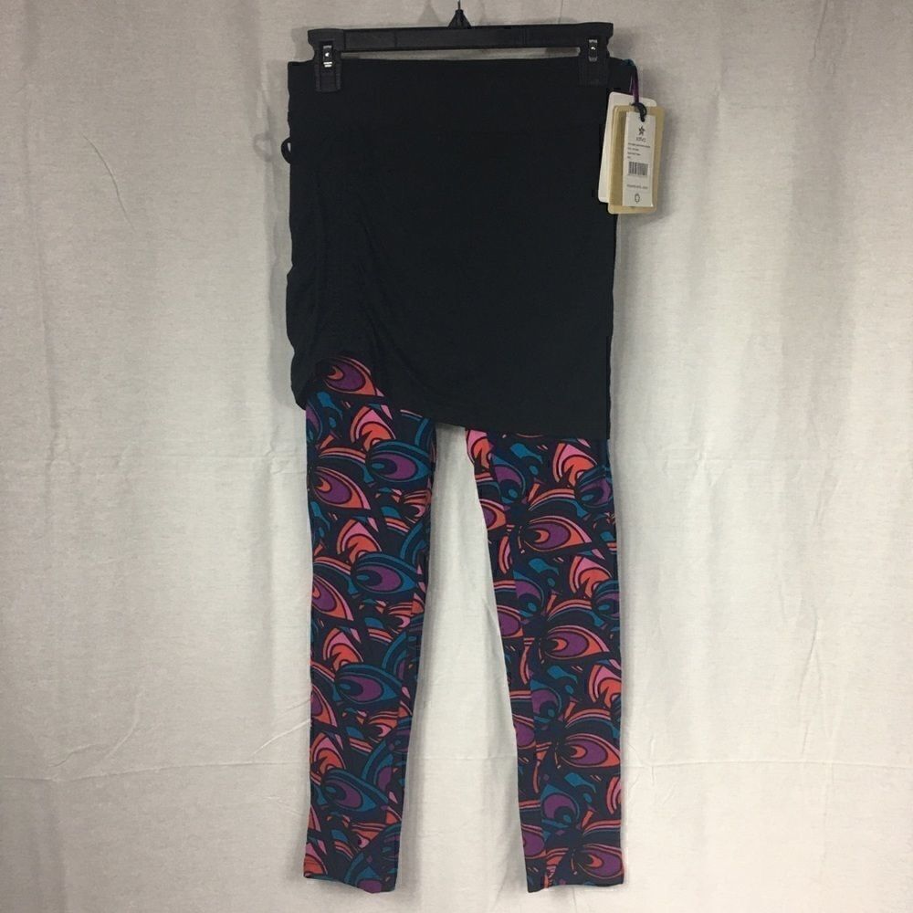 NWT Satva Small skirted leggings black red blue